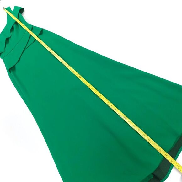 NEW BCBGMaxAzria Annely One Shoulder Peplum Gown Formal Maxi Dress Malachite 0 - Picture 5 of 10